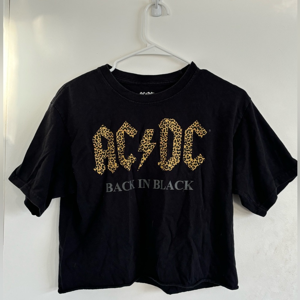 Black and Cheetah print AC/DC shirt